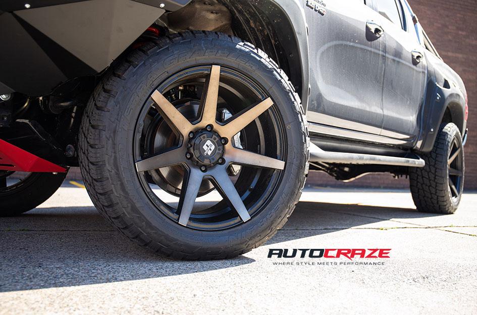 TOYOTA HILUX 4WD AVALANCHE MACHINED FACE MATTE BLACK DARK TINT